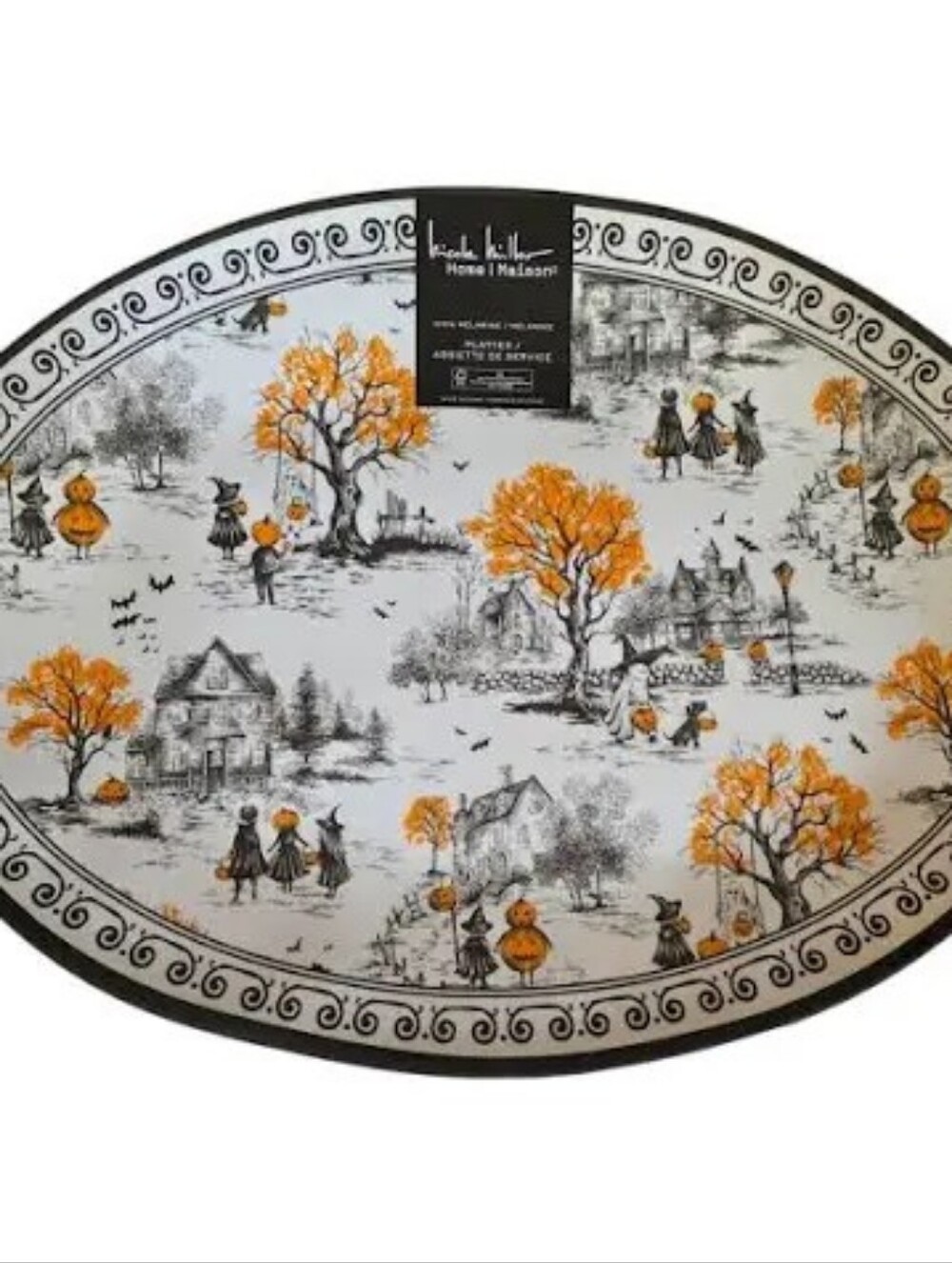Nicole Miller Melamine Halloween Tricker Treaters Serving Tray